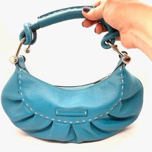 BCBG Max Azria Women’s Leather Mini Hobo Bag in Turquoise Leather
